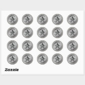 Sticker Rond Classy Star Silver Class of 2023 Graduation (Feuille)