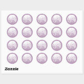 Sticker Rond Classy Violet Sable Dollar Plage Mariage Faveur (Feuille)