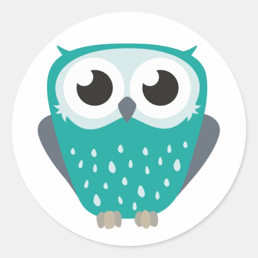 Sticker Rond Claude la Petite Chouette (Devant)