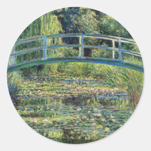 Sticker Rond Claude Monet - Bassin aux Nymphéas & Pont Japonais