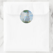 STICKER ROND CLAUDE MONET ENVELOPPE "FEMME AVEC UN PARASOL" (Sac)