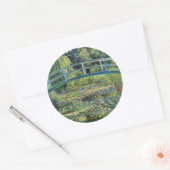 Sticker Rond Claude Monet - Etang Lily et Pont Japonais (Enveloppe)
