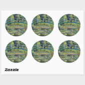 Sticker Rond Claude Monet - Etang Lily et Pont Japonais (Feuille)