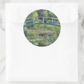 Sticker Rond Claude Monet - Etang Lily et Pont Japonais (Sac)
