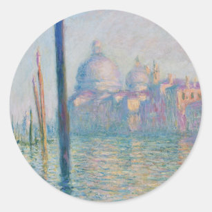 Sticker Rond Claude Monet Grand Canal Venise Italie Voyage