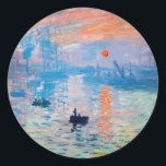 Sticker Rond Claude Monet - Impression, lever de soleil<br><div class="desc">Impression,  Lever du soleil (Impression,  Levant Soleil) - Claude Monet,  Huile sur toile,  1872 Impression,  Lever du soleil représente le port du Havre,  la ville natale de Monet.</div>