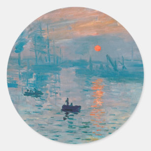 Sticker Rond Claude Monet Impression Sunrise Français