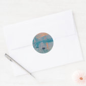 Sticker Rond Claude Monet Impression Sunrise Français (Enveloppe)