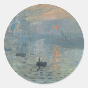Sticker Rond Claude Monet Impression Sunrise Soleil Levant