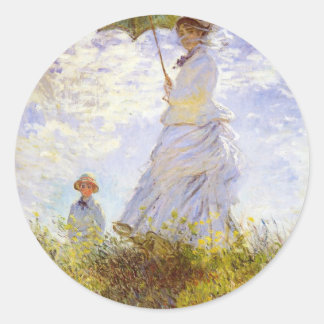 Sticker Rond Claude Monet - La Femme Avec Le Parasol