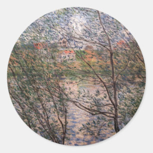 Sticker Rond Claude Monet - Le printemps à travers les branches
