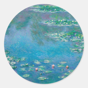 Sticker Rond Claude Monet. L'Eau Est Nichée. Impressionnisme fr