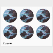 Sticker Rond Claude Monet - Les Rochers à Belle-Ile, Côte sauva (Feuille)