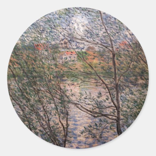 Sticker Rond Claude Monet - Printemps à travers les branches (Devant)