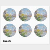 Sticker Rond Claude Monet - Printemps de la Seine (Feuille)