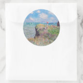 Sticker Rond Claude Monet - Promenade Cliff à Pourville (Sac)