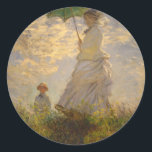 Sticker Rond Claude Monet : Une femme avec un parasol, 1875<br><div class="desc">Claude Monet : Une femme avec un parasol,  1875. National Gallery of Art,  Washington,  DC,  USA. Oscar-Claude Monet (14 novembre 1840 - 5 décembre 1926) était un peintre impressionniste français</div>