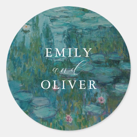Sticker Rond Claude Monet Water Lilies Mariage (Devant)