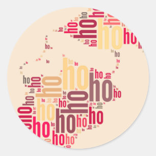 Sticker Rond Claus mot du Père Noël Ho Ho Ho