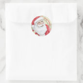 Sticker Rond Clause Santa aquarelle (Sac)
