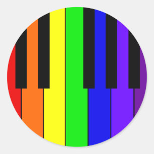 Sticker Rond Clavier arc-en-ciel