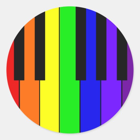 Sticker Rond Clavier arc-en-ciel (Devant)