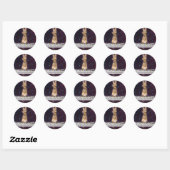 Sticker Rond Clavier chat frappe à nouveau (Feuille)