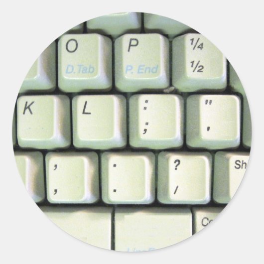 Sticker Rond Clavier de machine à écrire (Devant)