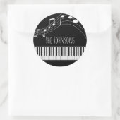 Sticker Rond Clavier de piano et notes musicales (Sac)
