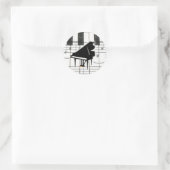 Sticker Rond Clavier et notes du grand piano (Sac)