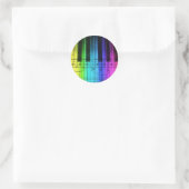 Sticker Rond Clavier et notes Rainbow Piano (Sac)