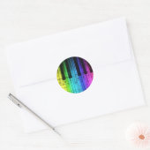 Sticker Rond Clavier et notes Rainbow Piano (Enveloppe)