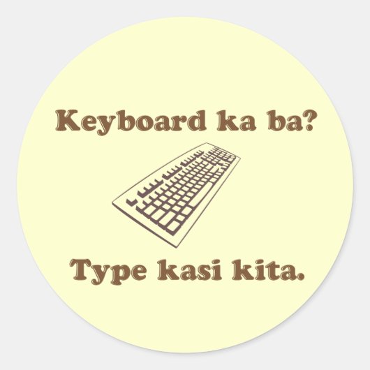 Sticker Rond Clavier Ka Ba ? Tapez Kita. (Devant)
