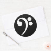 Sticker Rond Clé de Fa blanche (Enveloppe)