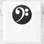 Sticker Rond Clé de Fa blanche (Sac)