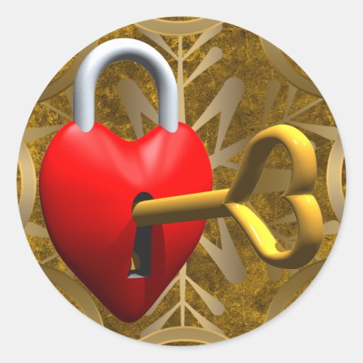 Sticker Rond Clé de mon coeur (Devant)