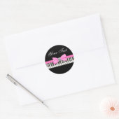 Sticker Rond Clé de piano rose et noir Considérant (Enveloppe)