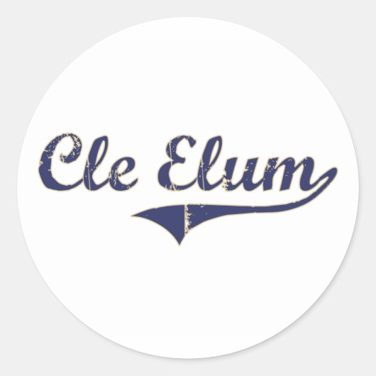Sticker Rond Cle Elum Washington Classic Design (Devant)