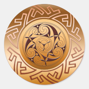 Sticker Rond Clé et spirale celtiques
