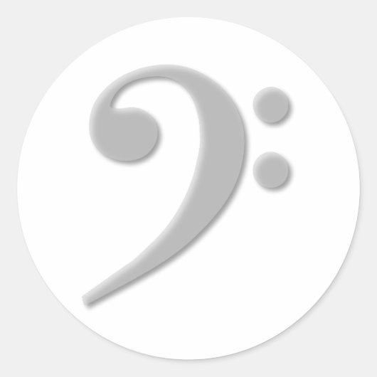Sticker Rond Clé Gris Basse Clef (Devant)