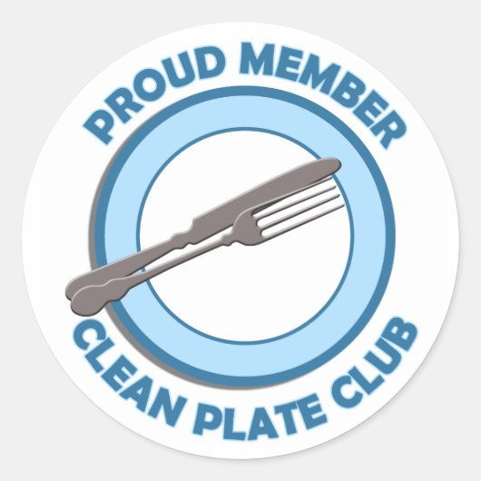 Sticker Rond Clean Plate Club Membre Fier (Devant)