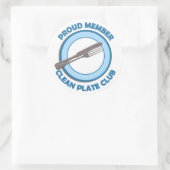 Sticker Rond Clean Plate Club Membre Fier (Sac)