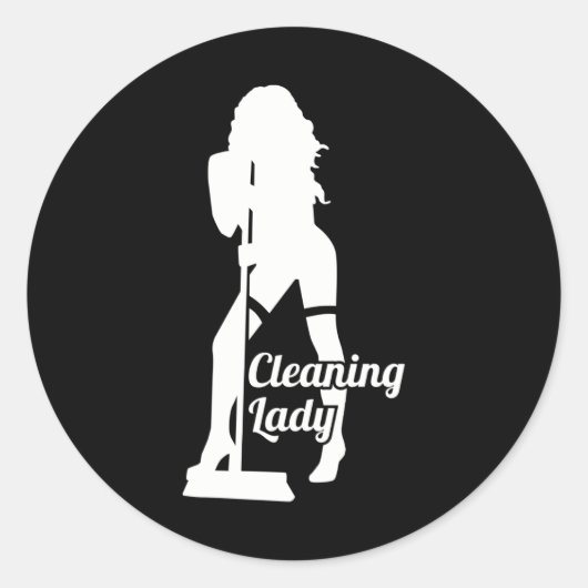 Sticker Rond Cleaning lady (Devant)