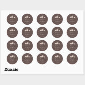 Sticker Rond Clear Mountain Country Baby shower Favoriser (Feuille)