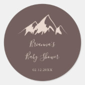 Sticker Rond Clear Mountain Country Baby shower Favoriser (Devant)