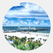 Sticker Rond Clearwater Beach, Floride, (Devant)