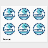 Sticker Rond Clearwater Beach Floride Palm Tree Birds (Feuille)