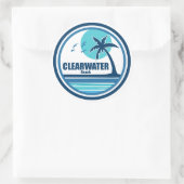 Sticker Rond Clearwater Beach Floride Palm Tree Birds (Sac)