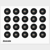 Sticker Rond Clearwater, Floride Beach Design _ Illust souvenir (Feuille)