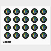 Sticker Rond Clef Bouquet sur Black (Feuille)